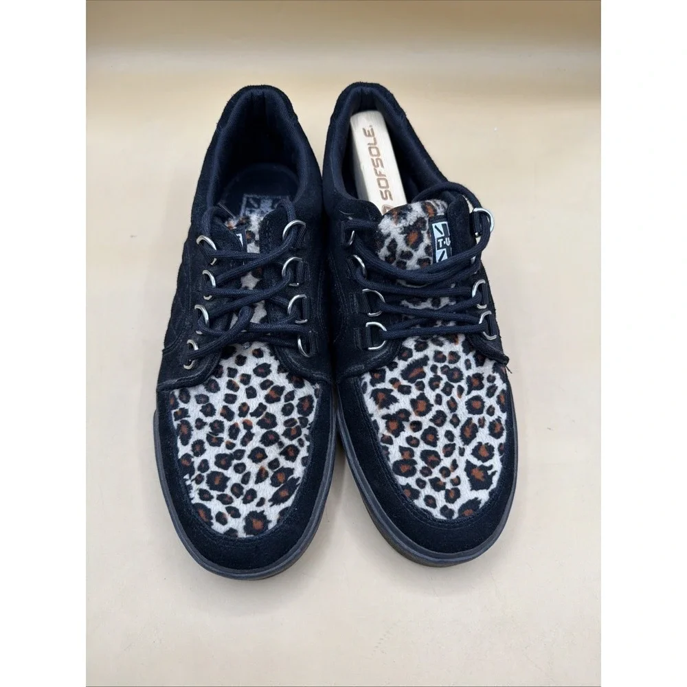 T.U.K. - Creeper Black Leopard/Canvas Upper - Girl Shoes Size 10M